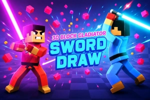 3D Block Gladiator Sword Draw